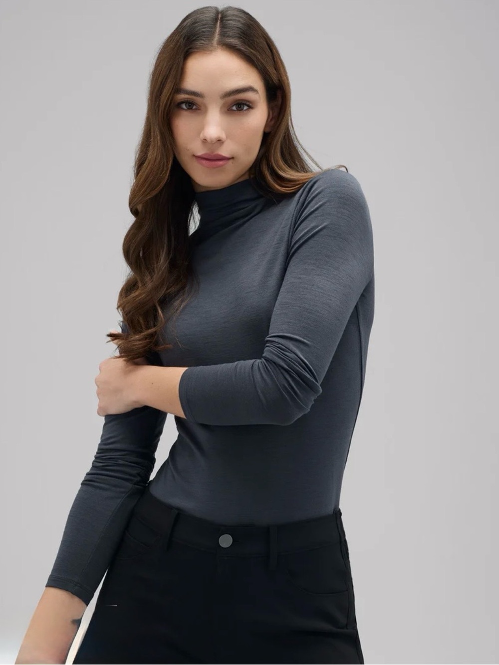 Unbound Merino Mock Neck Top
